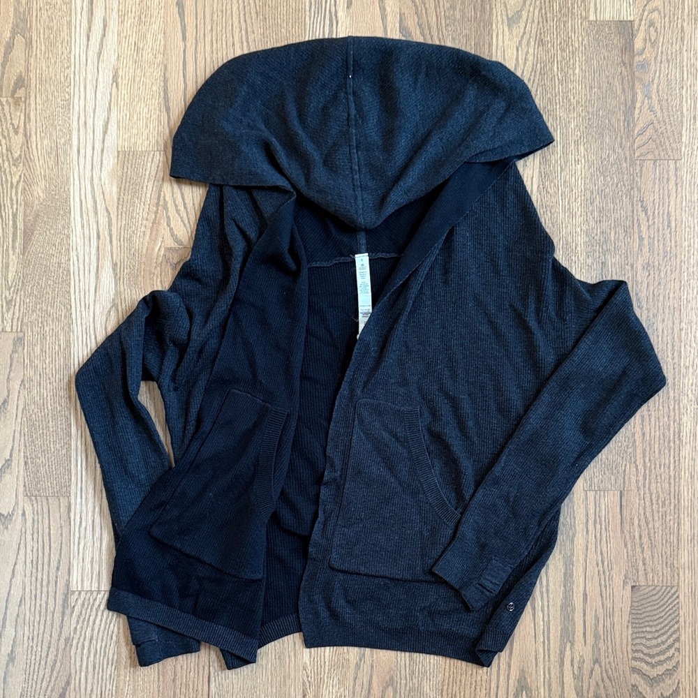 lululemon athletica Black Hooded Cardigan